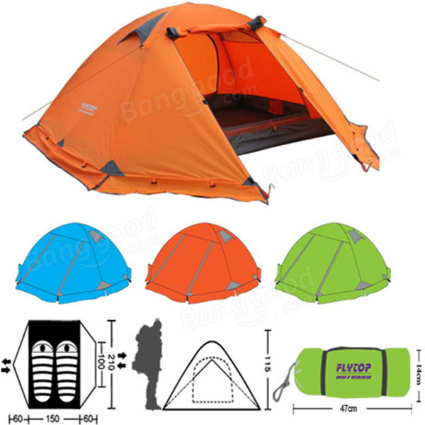 Outdoor 1-2 persoons Camping Tent Dubbellaags Regendicht Winddicht Zonnescherm Luifel 